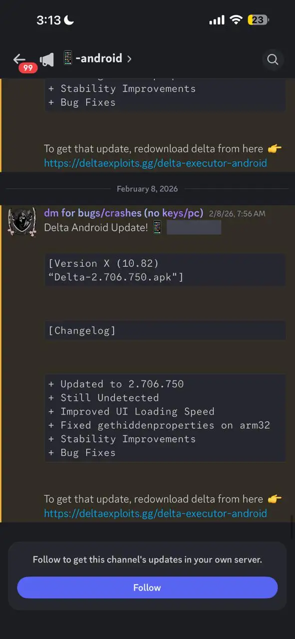 Delta Executor Android update announcements