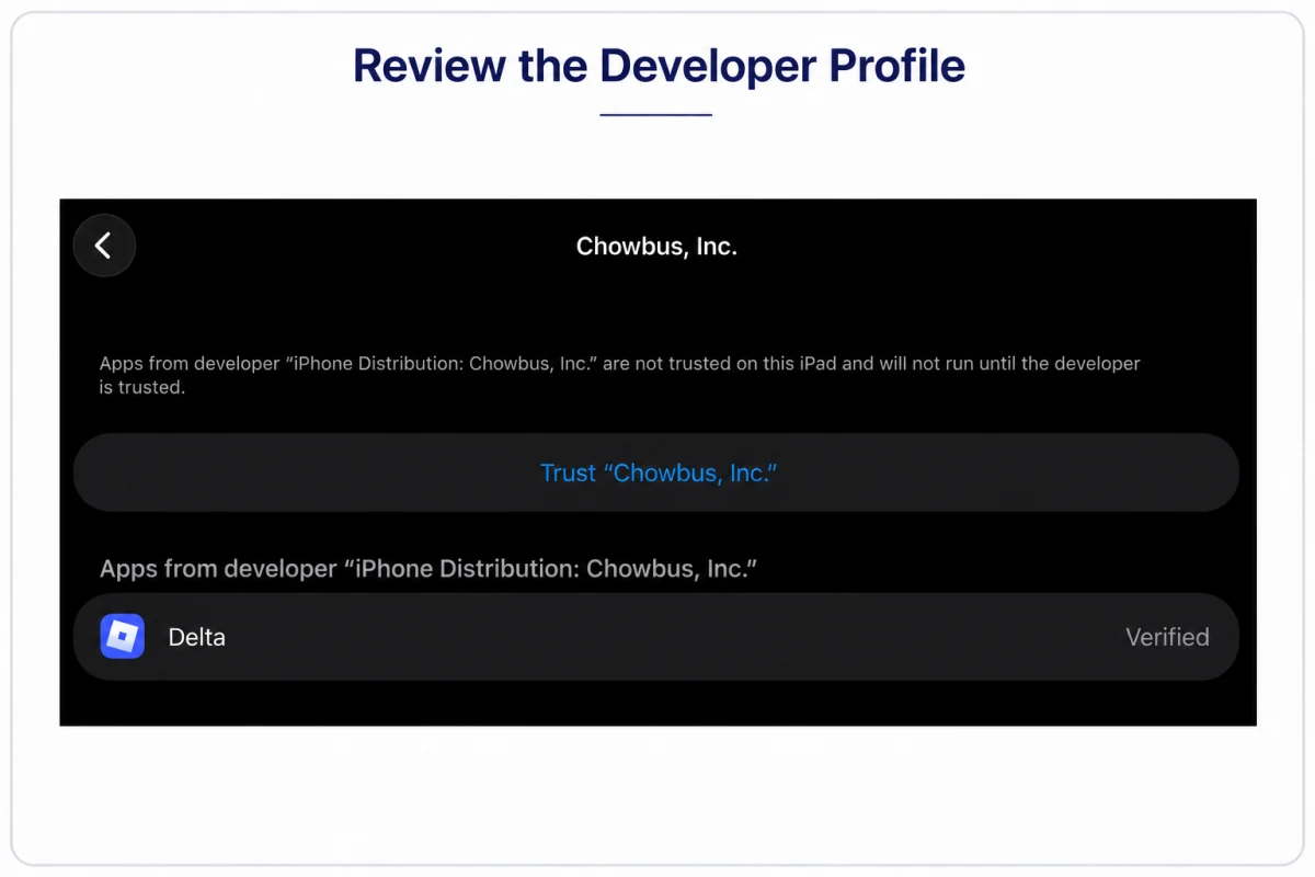 Developer profile and Trust control