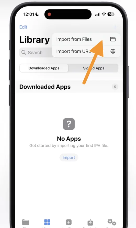 Ksign Import from file option