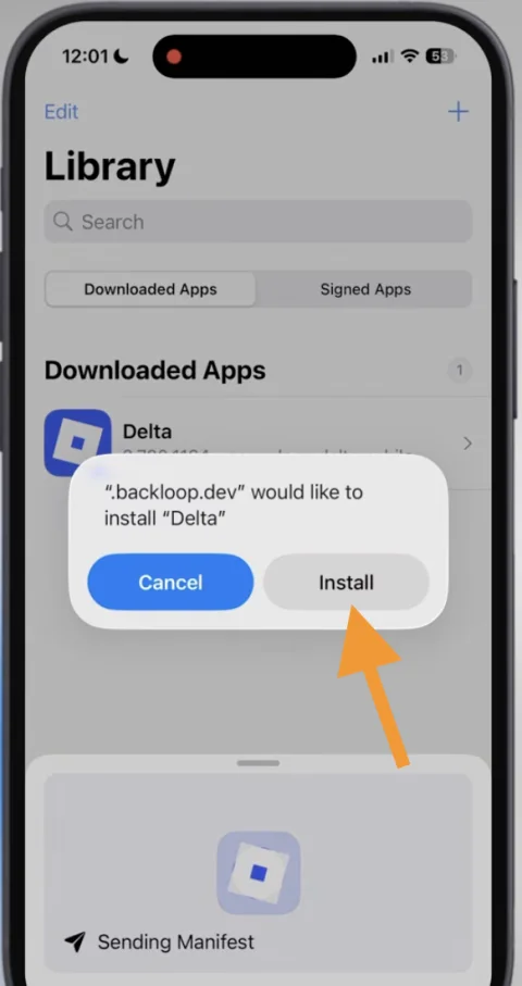 Install prompt after signing completes